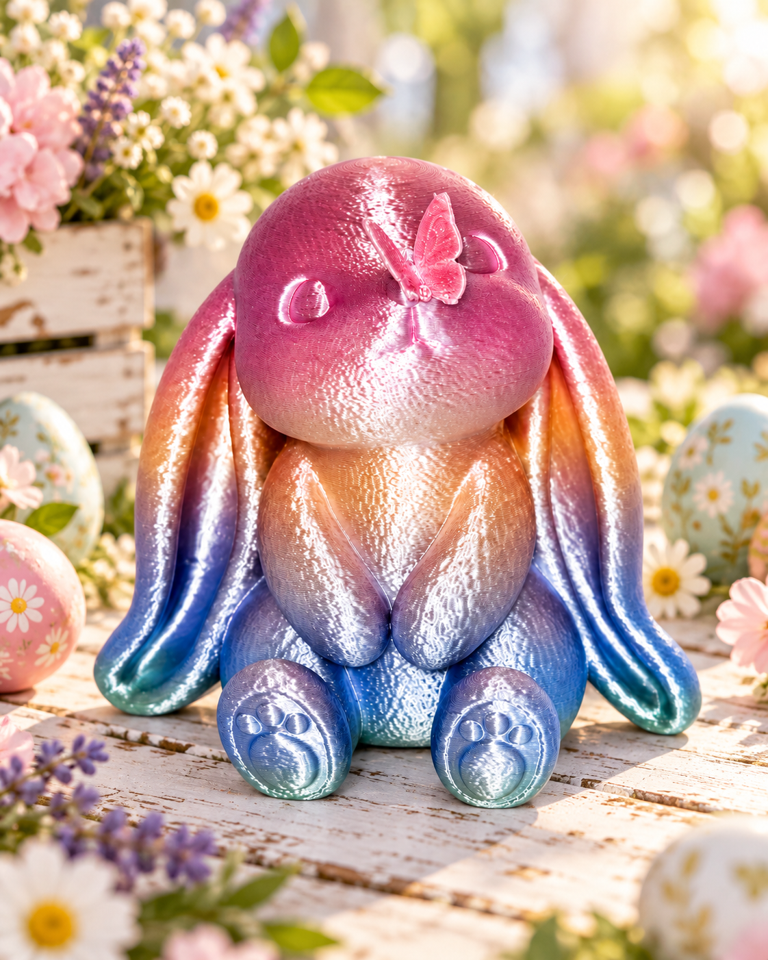 Blossom the Butterfly Bunny – Rainbow Silk Figurine
