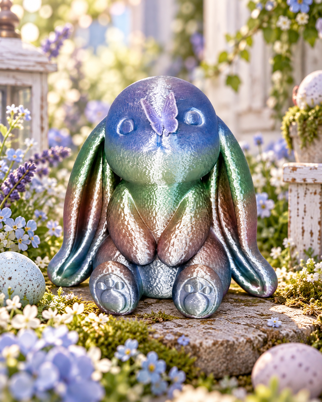 Blossom the Butterfly Bunny – Rainbow Silk Figurine