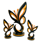 Golden Wings Butterfly Trio