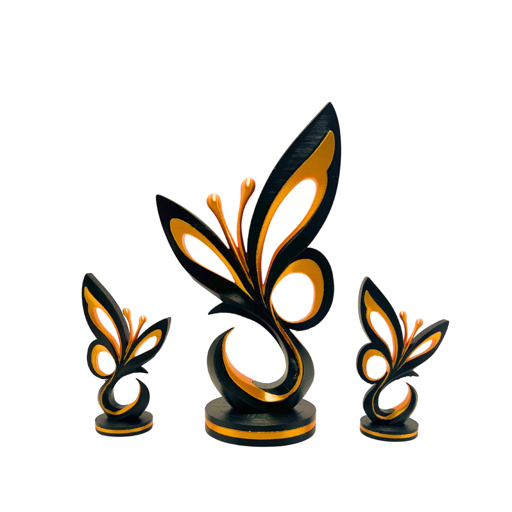 Golden Wings Butterfly Trio