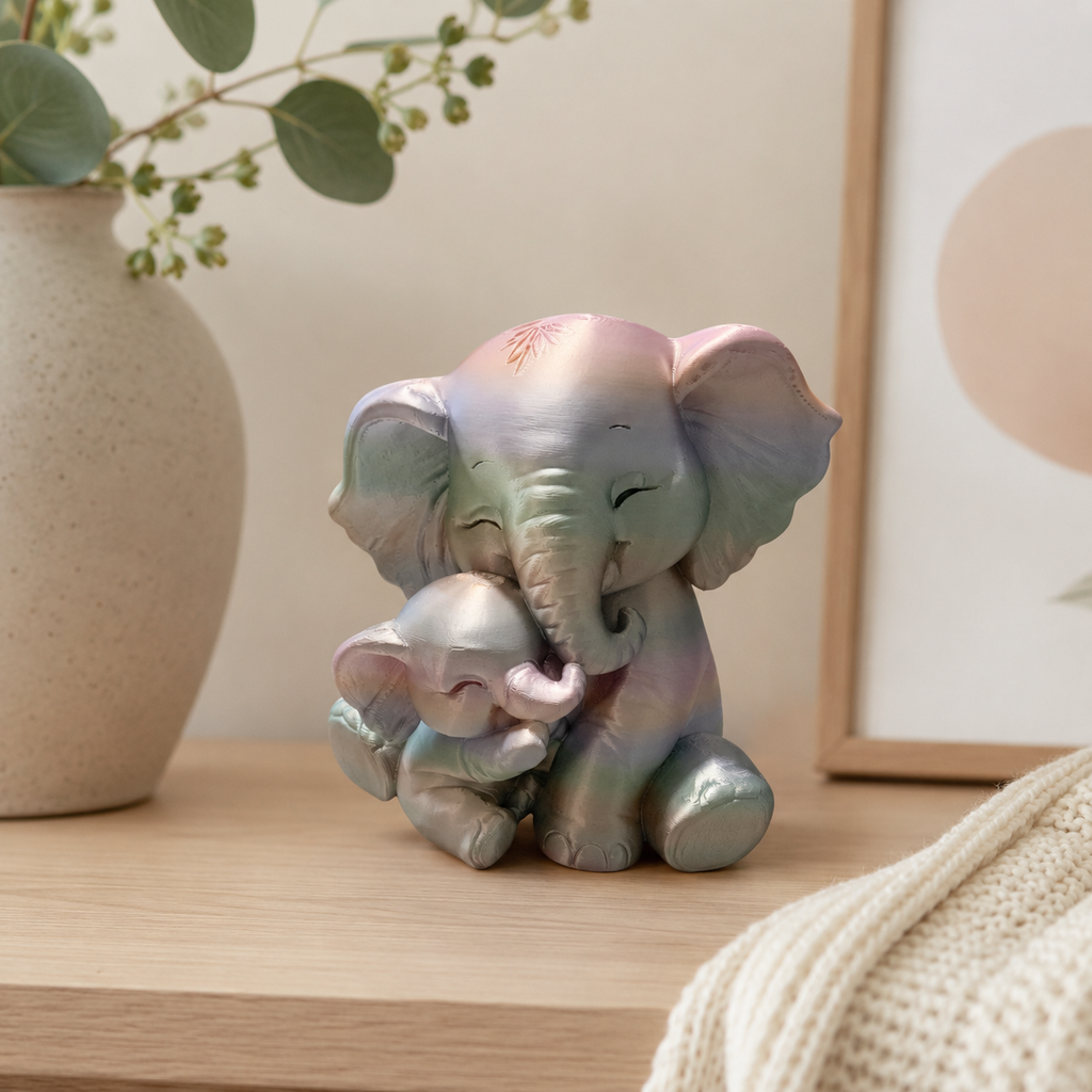 Tender Trunk Snuggles Elephant