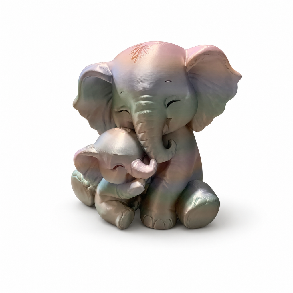 Tender Trunk Snuggles Elephant