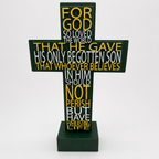 Everlasting Love John 3:16 Scripture Cross – Hunter Green Edition