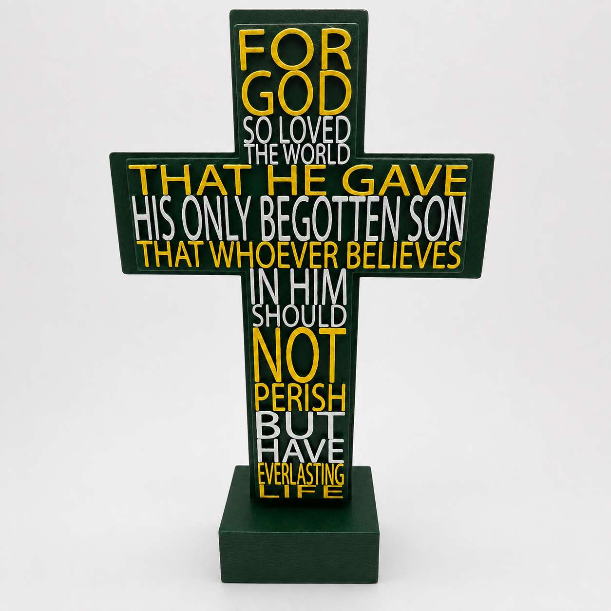 Everlasting Love John 3:16 Scripture Cross – Hunter Green Edition