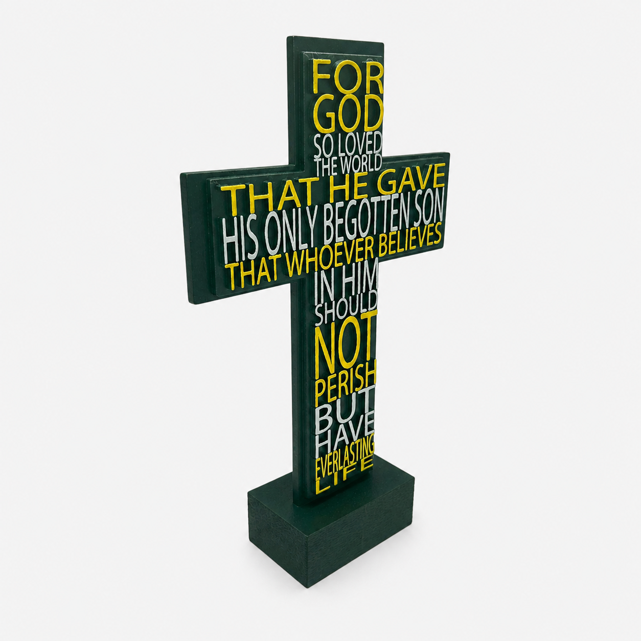 Everlasting Love John 3:16 Scripture Cross – Hunter Green Edition