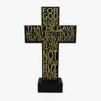 Everlasting Love John 3:16 Scripture Cross (Black)