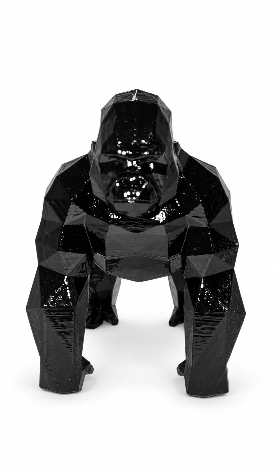 Midnight Sentinel – Geometric Gorilla Sculpture
