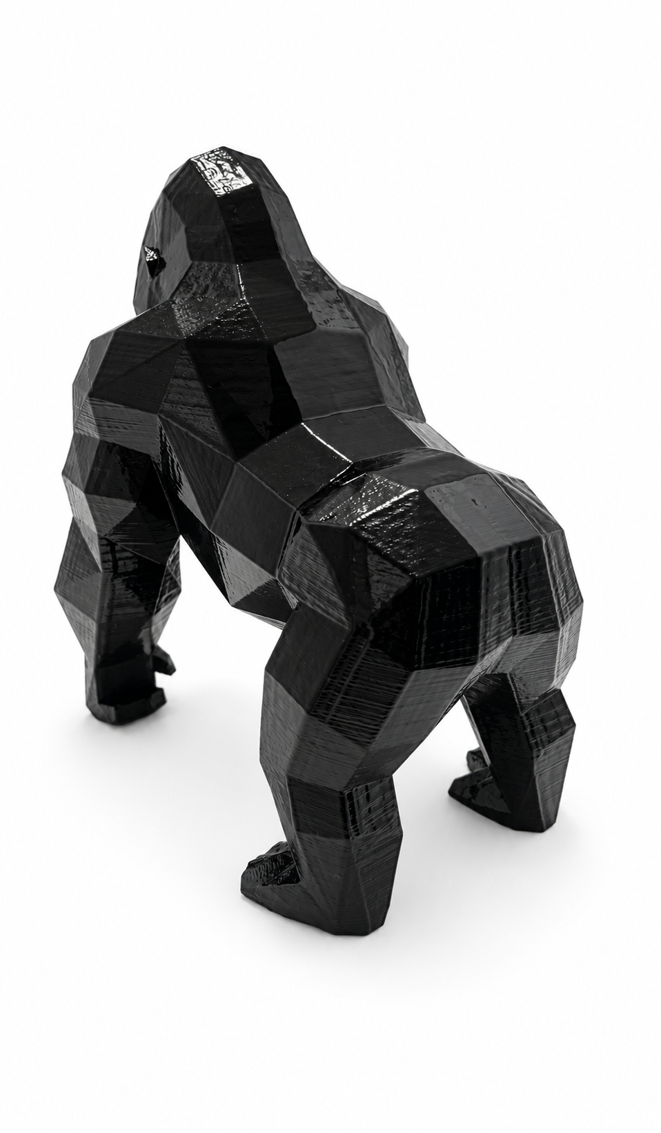 Midnight Sentinel – Geometric Gorilla Sculpture