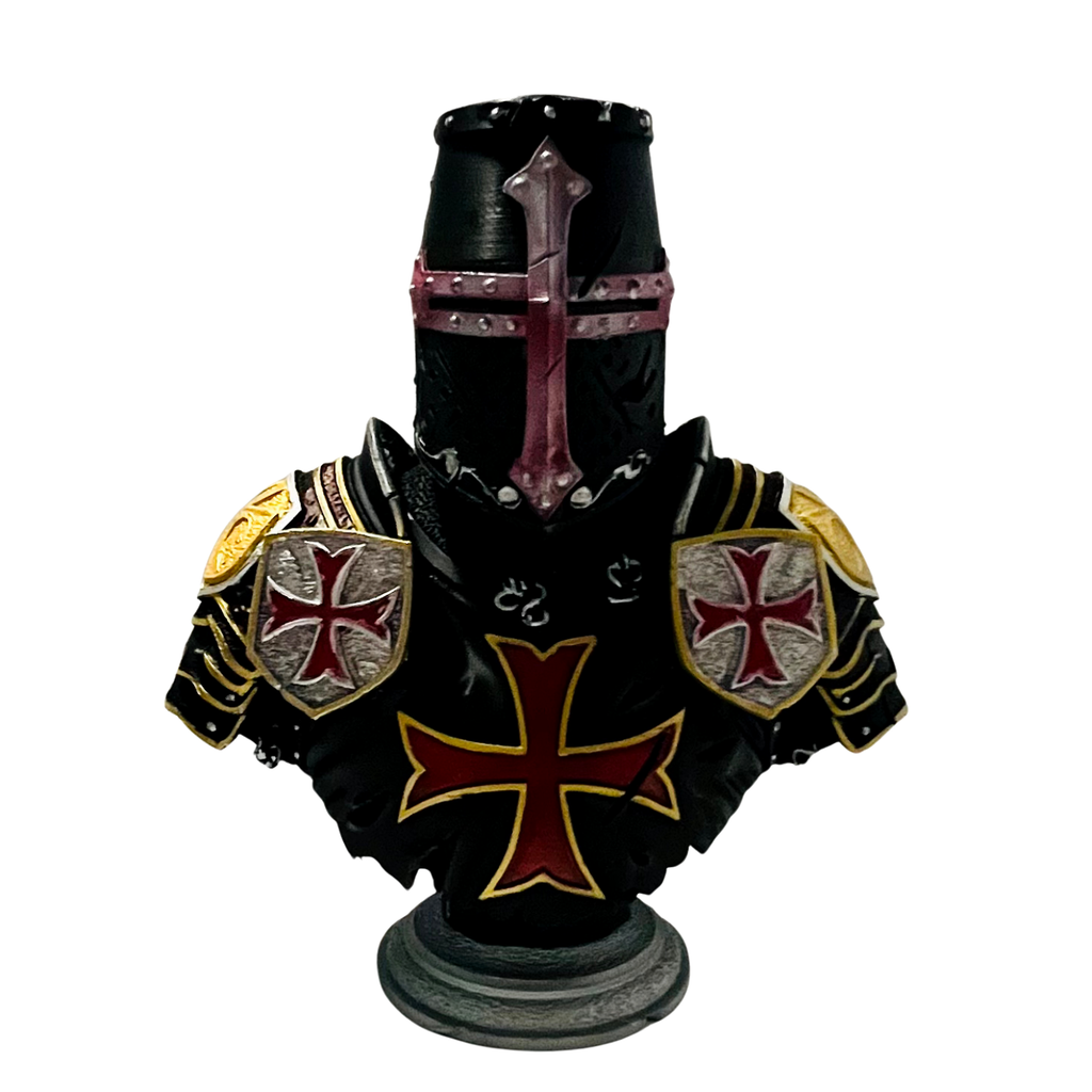 Medieval Crusader Knight Bust – One-of-a-Kind Hand-Painted Display Piece