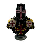 Medieval Crusader Knight Bust – One-of-a-Kind Hand-Painted Display Piece