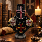 Medieval Crusader Knight Bust – One-of-a-Kind Hand-Painted Display Piece