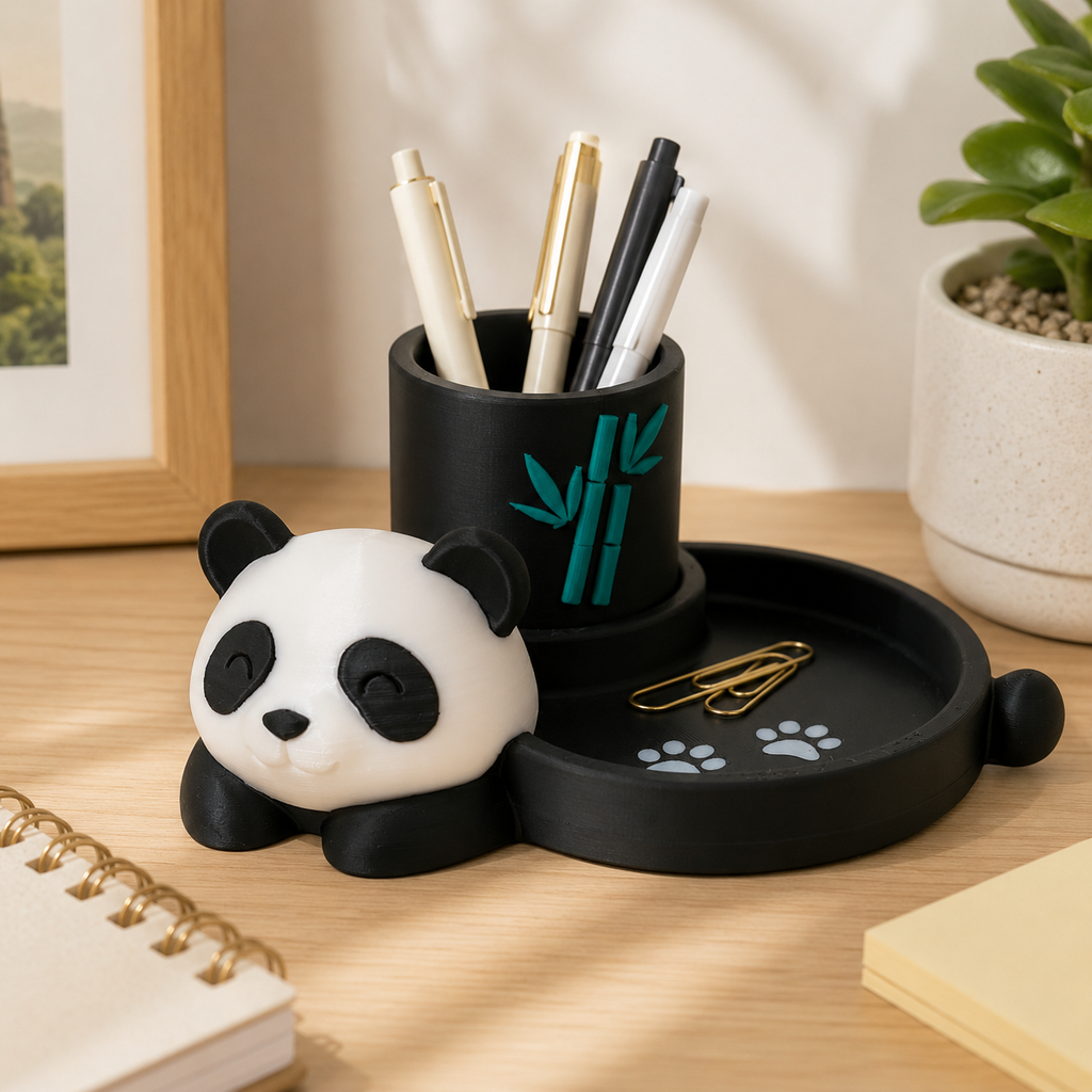 Panda Pals Desk Organizer & Catchall Tray