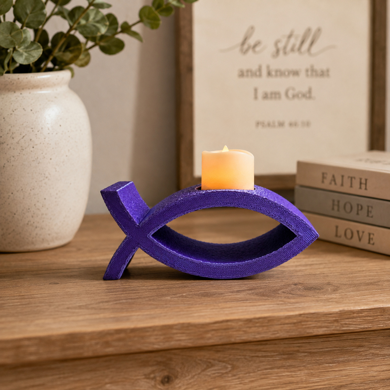 Petite Living Faith Ichthys Tealight Holder