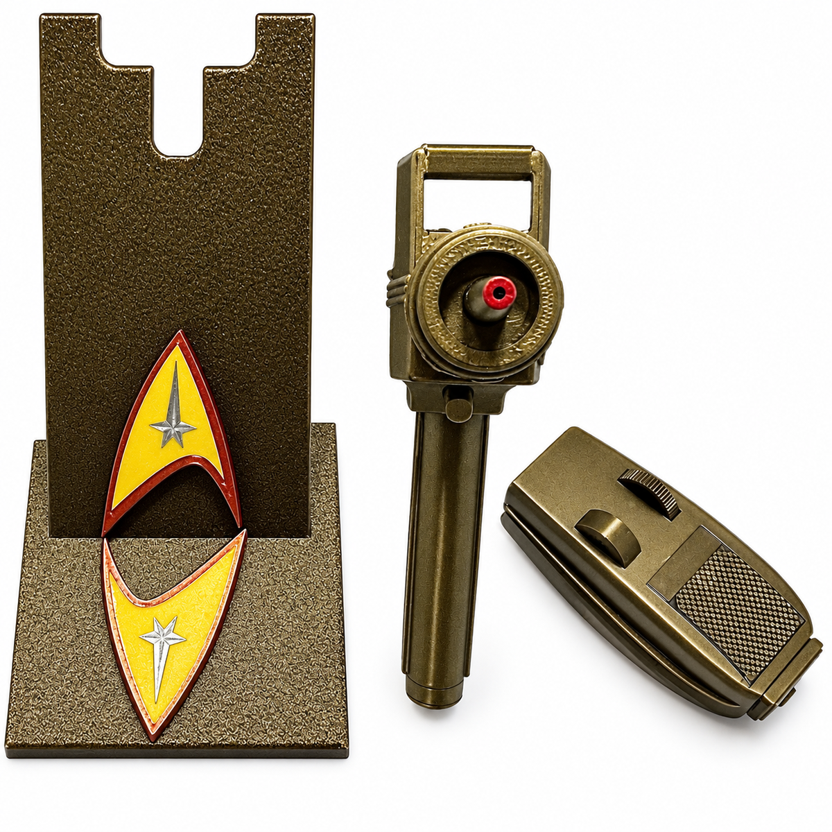 Starfleet Captain's Legacy Phaser & Communicator Retirement Display Set