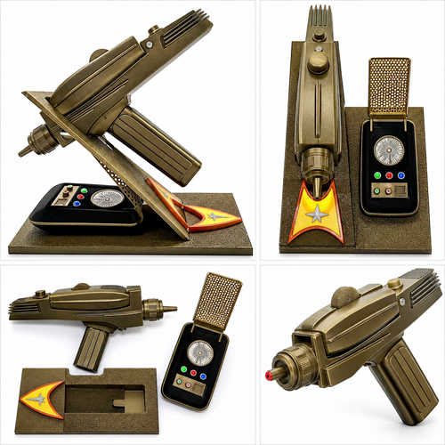 Starfleet Captain's Legacy Phaser & Communicator Retirement Display Set