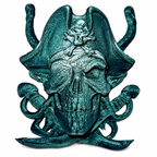 Cursed Captain – Emerald Abyss Pirate Skull Wall Hanging