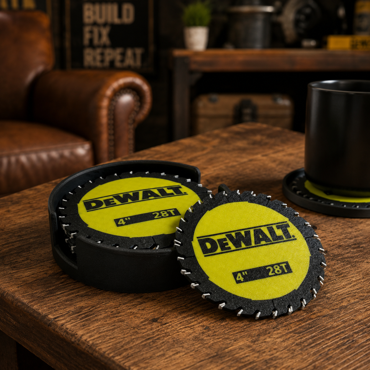 Saw & Sip Coaster Set