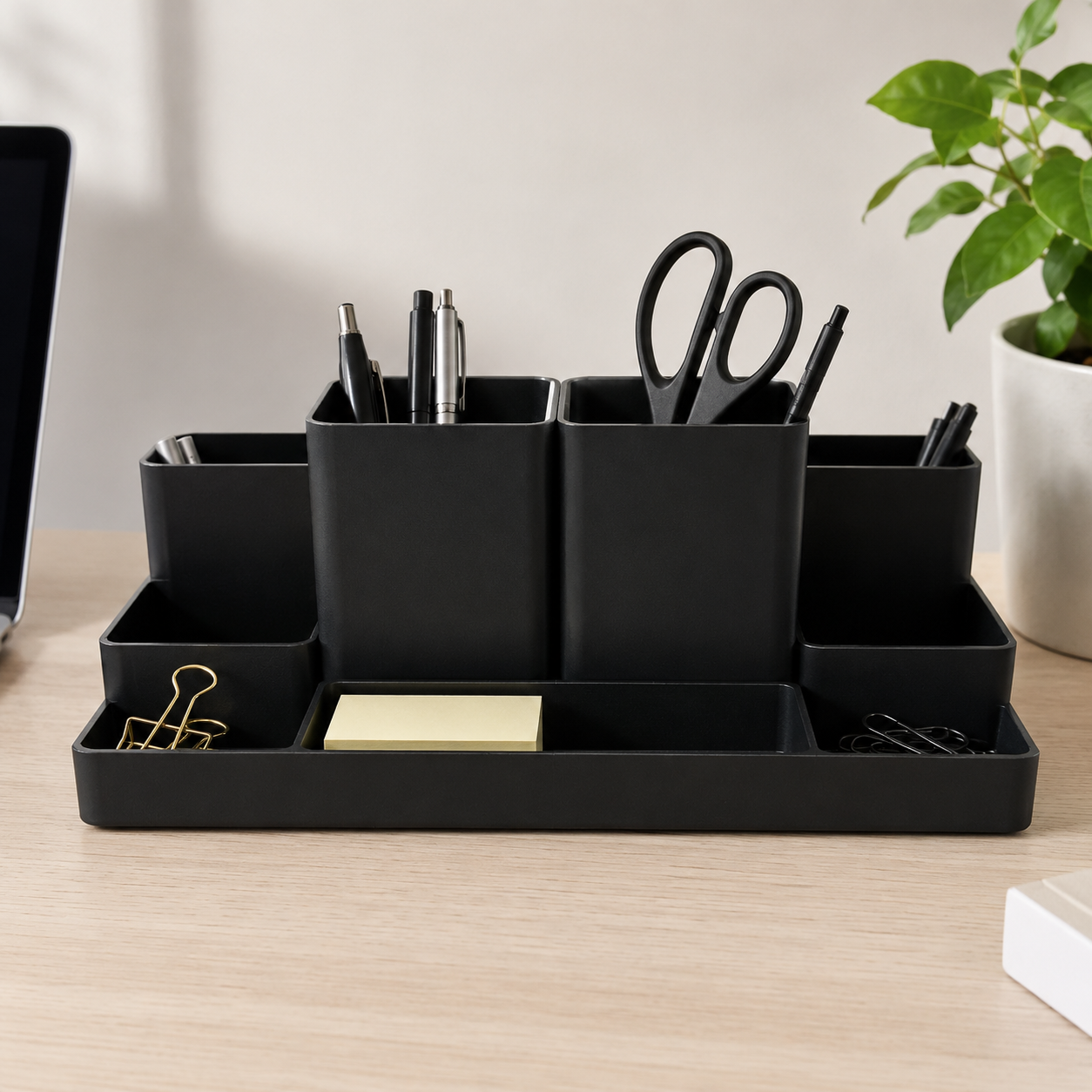 Sleek Gray Desk Organizer-
