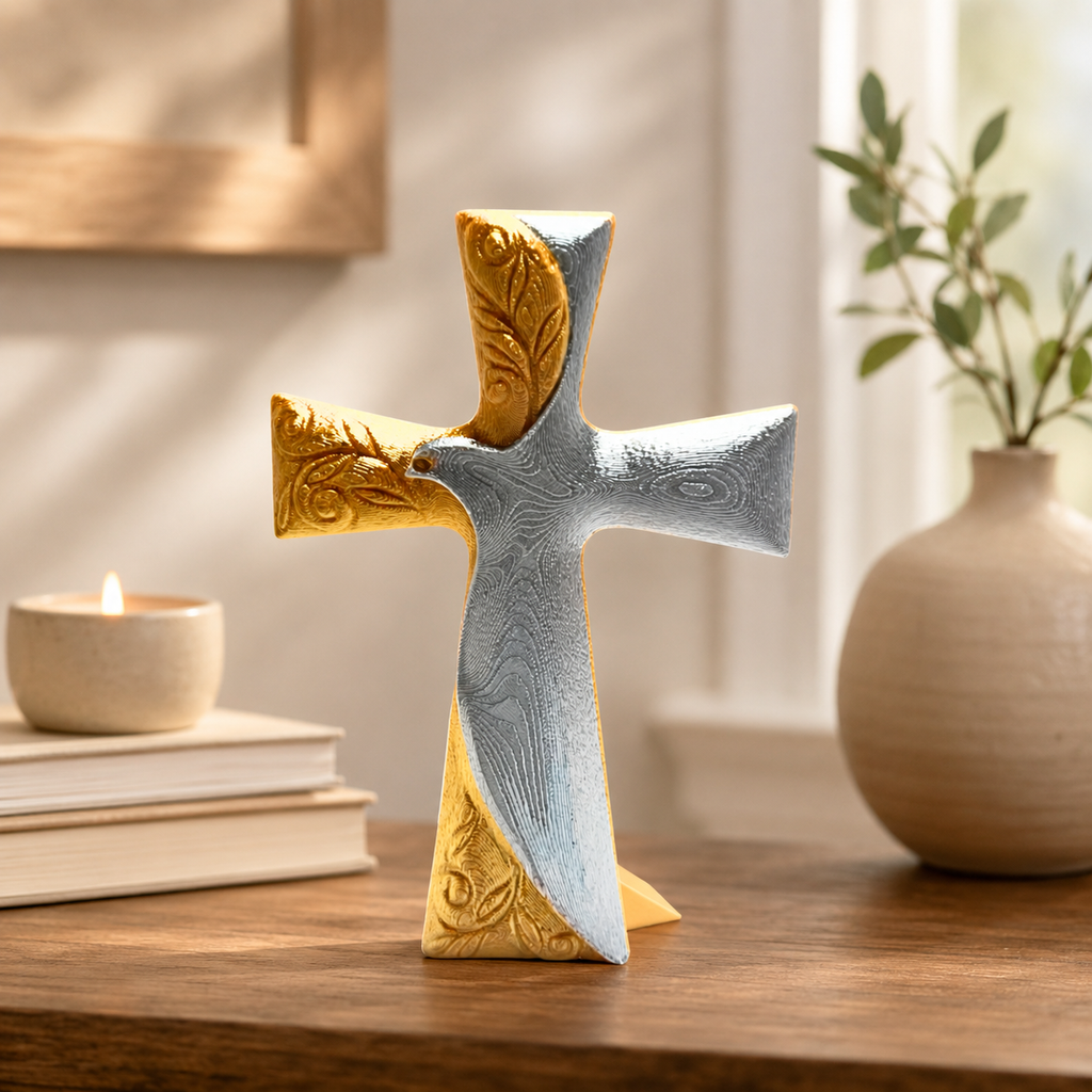 Spirit of Grace Dove Cross - Copper