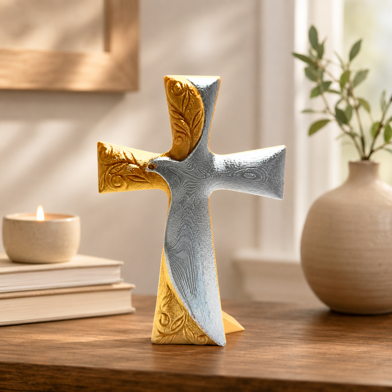 Spirit of Grace Dove Cross - Copper