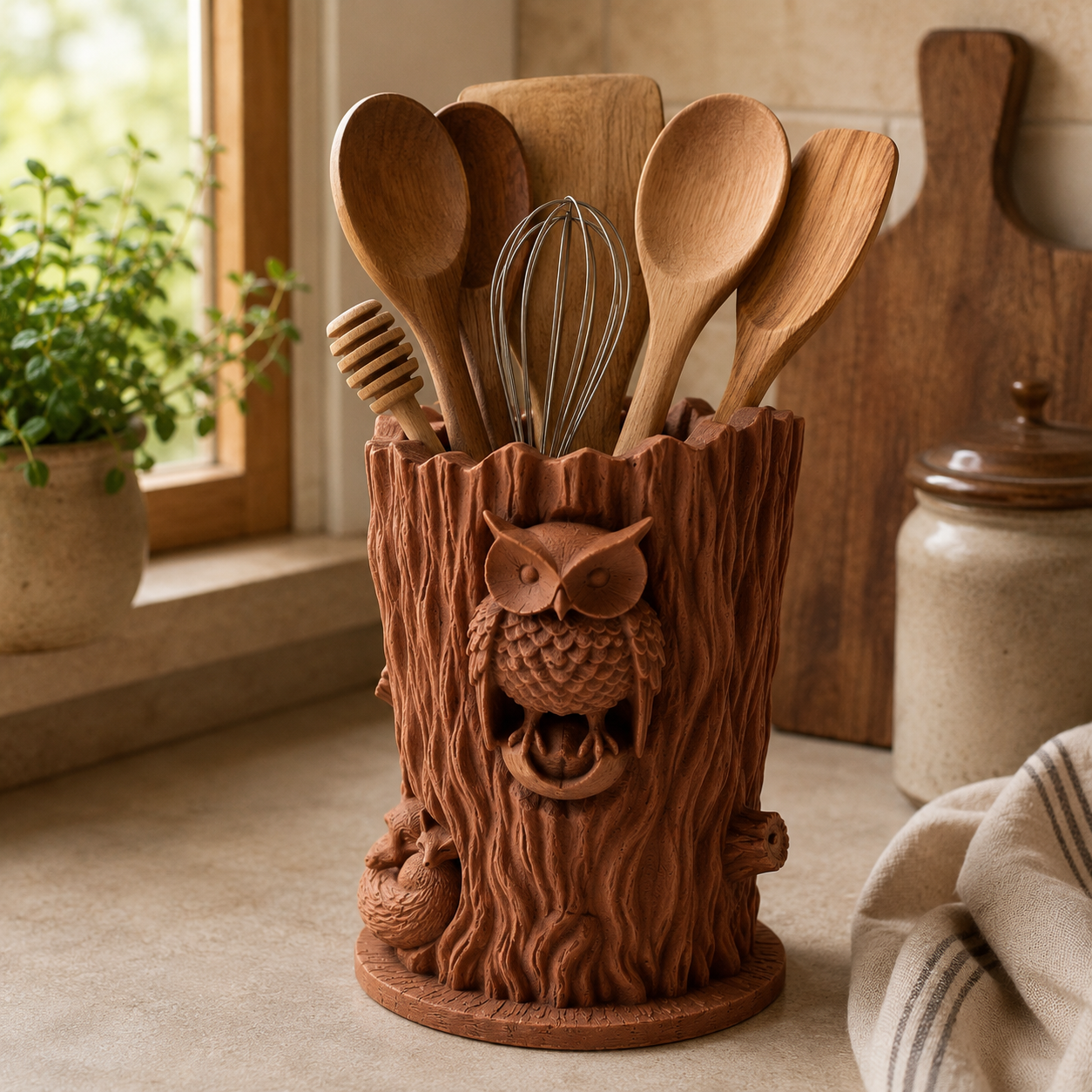 Woodland Watch Owl Stump Holder