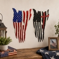 Tattered American Flag Sign