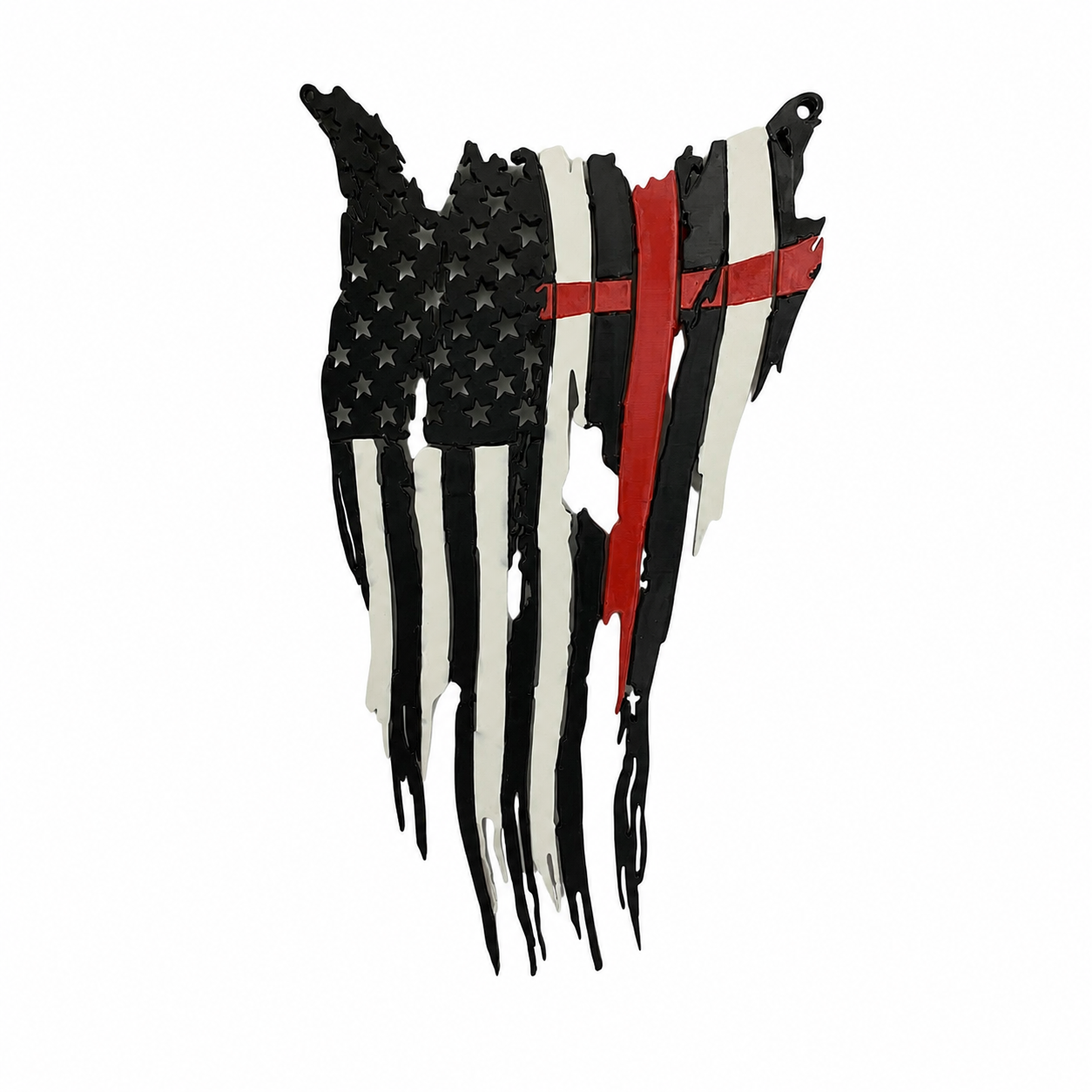Tattered American Flag Sign