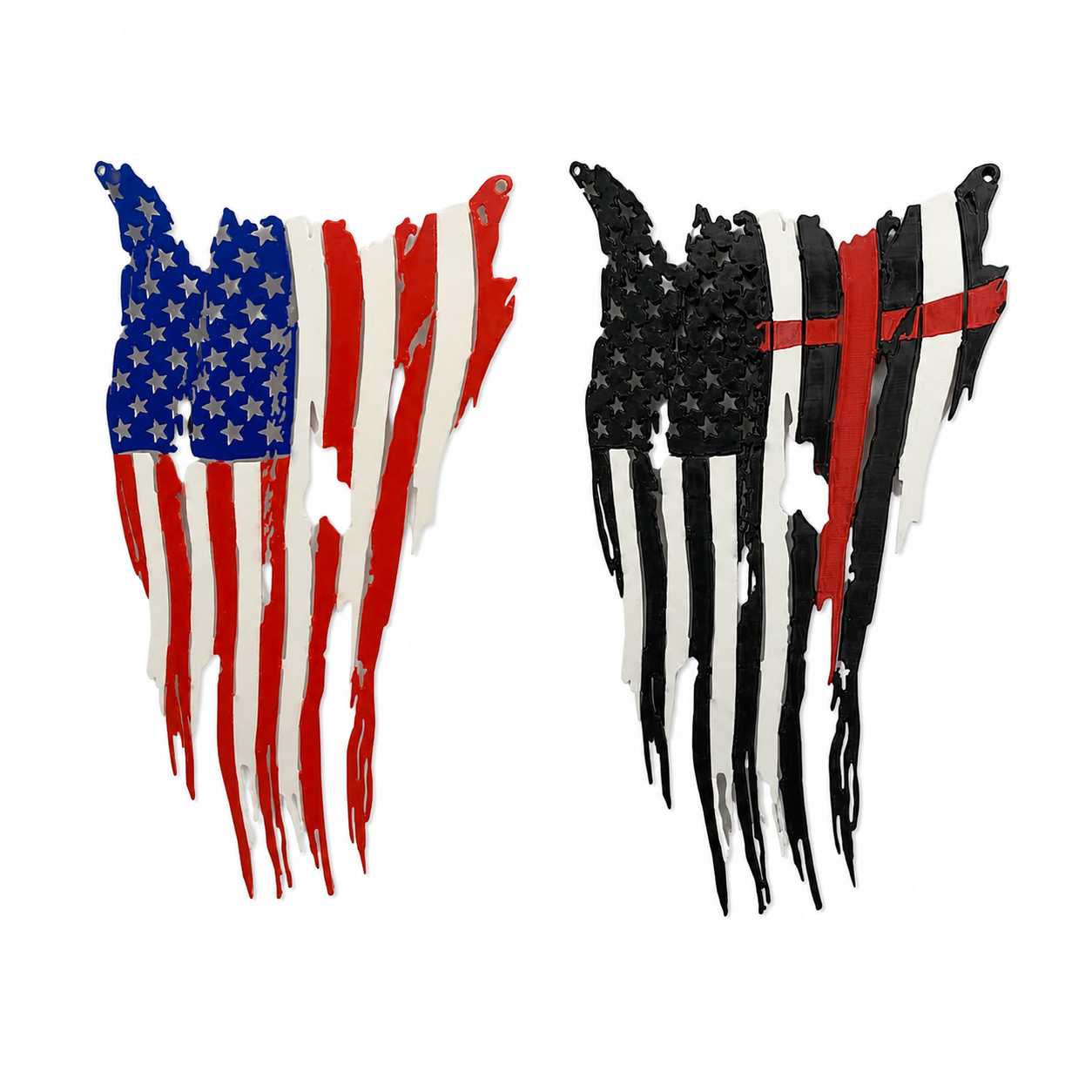Tattered American Flag Sign